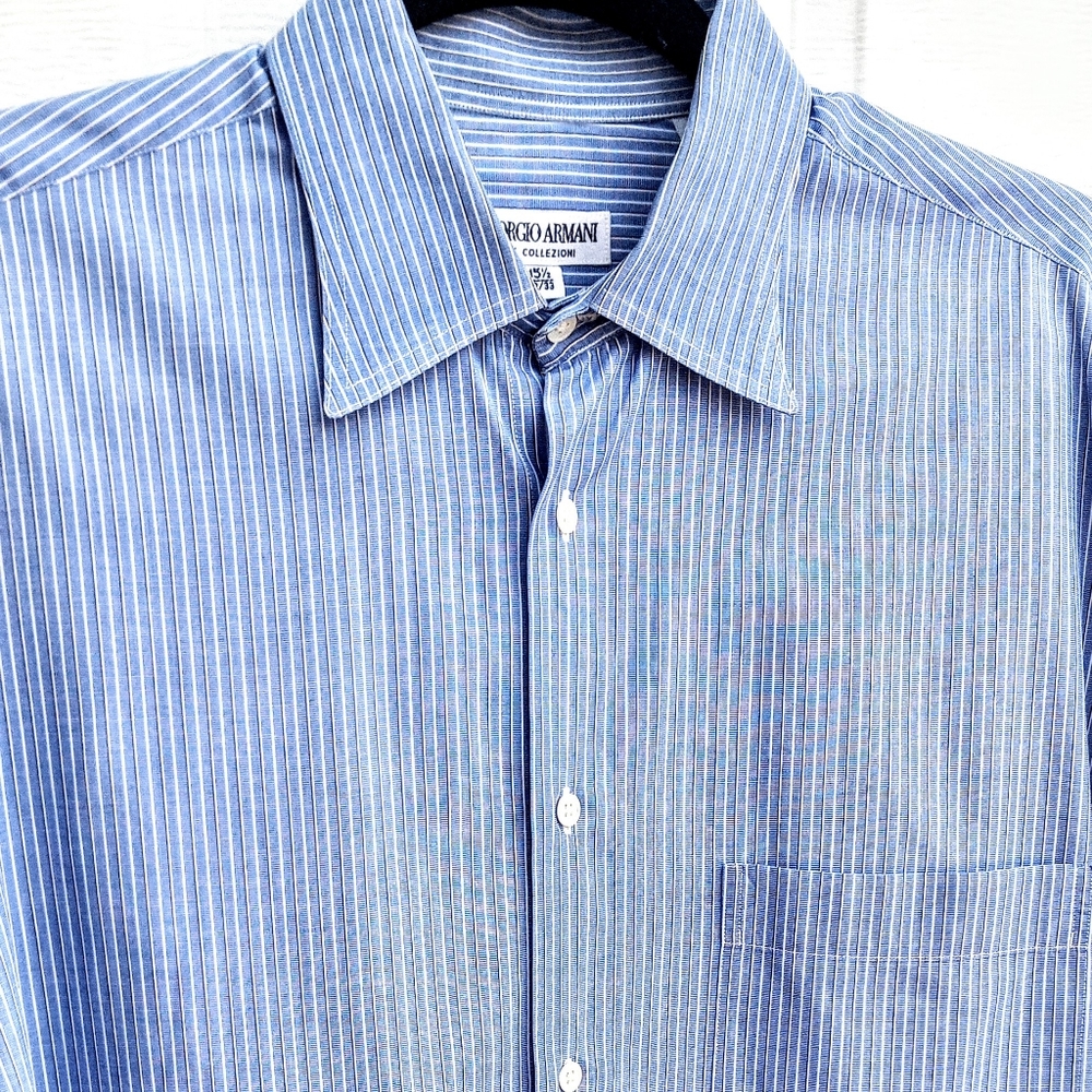 GEORGIO ARMANI B/D SHIRT W/ FRENCH CUFFS 15.5 • 32/33
